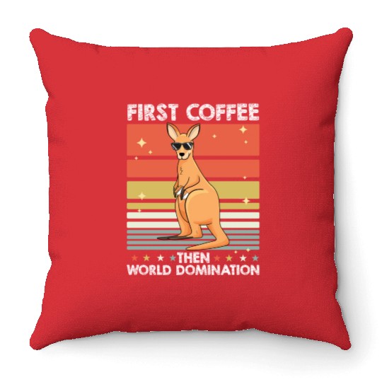 Kangaroo Coffee Throw Pillows