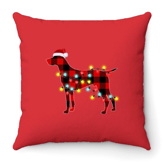German Shorthaired Pointer Christmas Dog Lover Throw Pillows