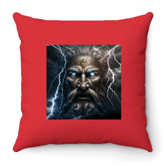 Portrait of Zeus Throw Pillows