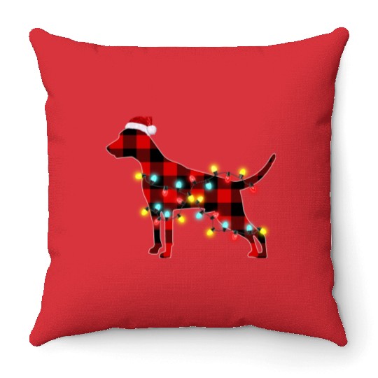 Weimaraner Christmas Dog Lover Pajamas Throw Pillows