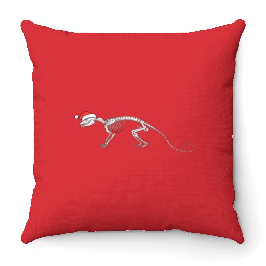 Opossum Christmas, Opossum Skeleton Throw Pillows