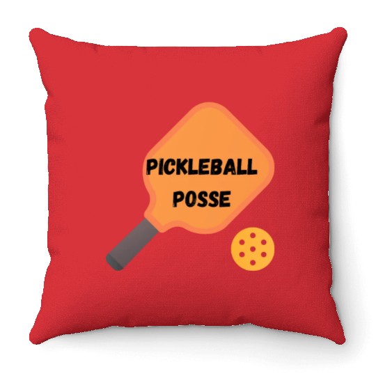 PICKLEBALL POSSE Sports Art Throw Pillows