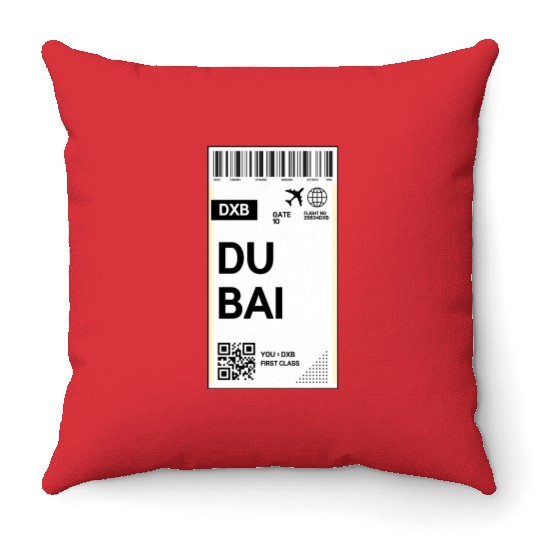 Destination Dubai Airport Travel pass Throw Pillows