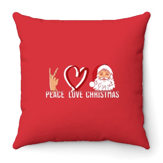 Peace Love Christmas Throw Pillows
