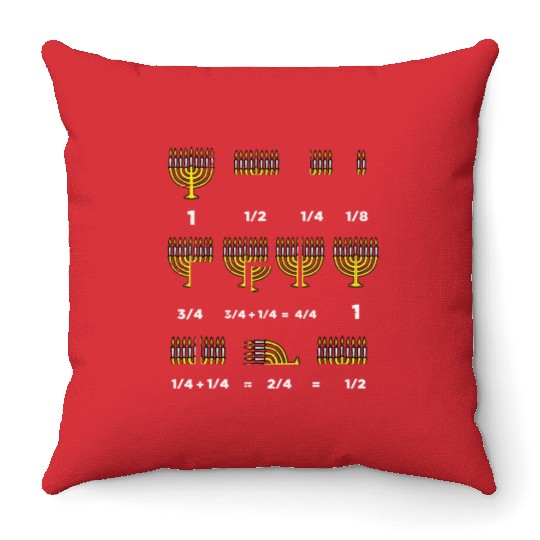 Hanukkah Math Fractions Menorah Chanukah Teacher Throw Pillows