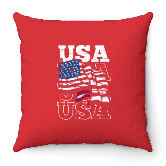 Usa America American Patriotic US Throw Pillows