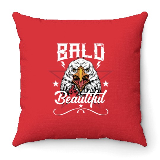 Bald and Beautiful Throw Pillows