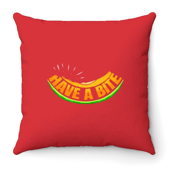 Have A Bite Of This Watermelon - Vegetarian And Throw Pillows