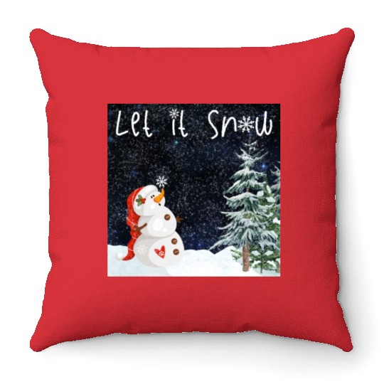 Snowman - Let it snow Throw Pillows