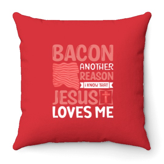 Bacon Lover Funny Bacon Famous Food Keto Diet Throw Pillows