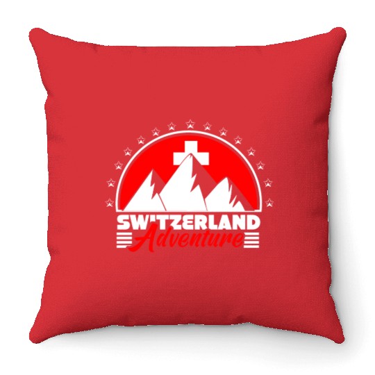 Switzerland Matterhorn Flag Gift Idea Throw Pillows