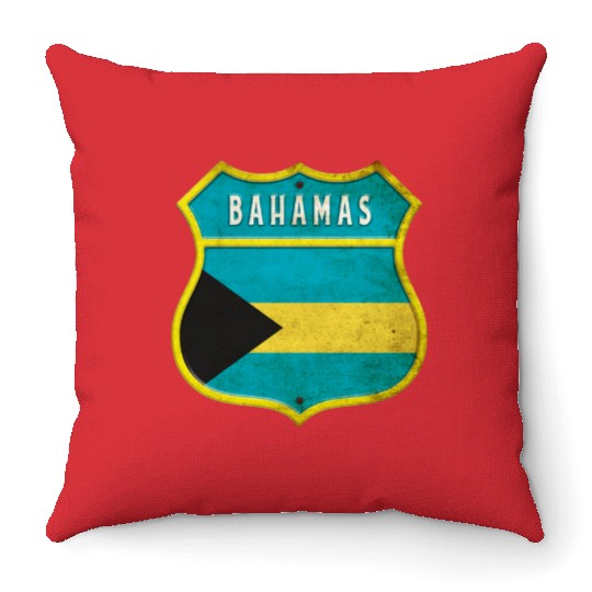 Bahamas coat of arms flag design Throw Pillows
