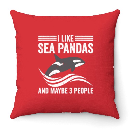Funny Orca Whale Sea Panda and Maybe 3 People Throw Pillows