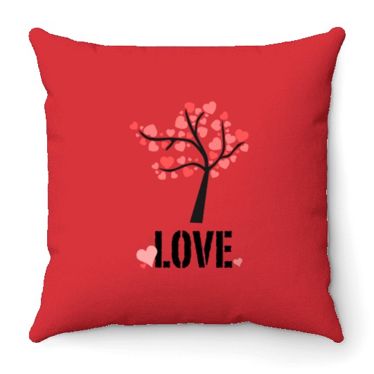 Valentine's Love Tree! Throw Pillows