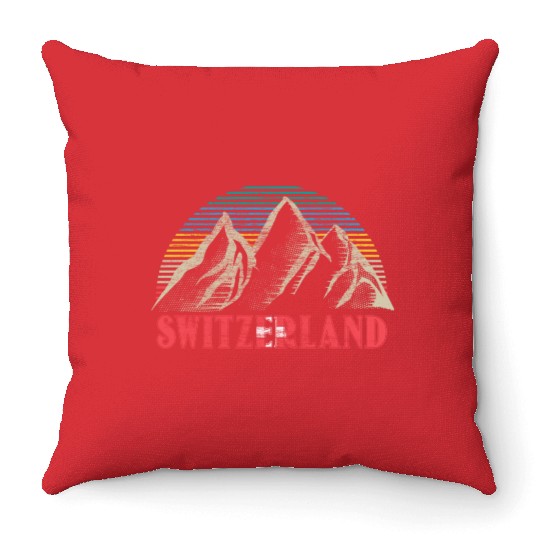 Switzerland Alps Flag Gift Idea Throw Pillows