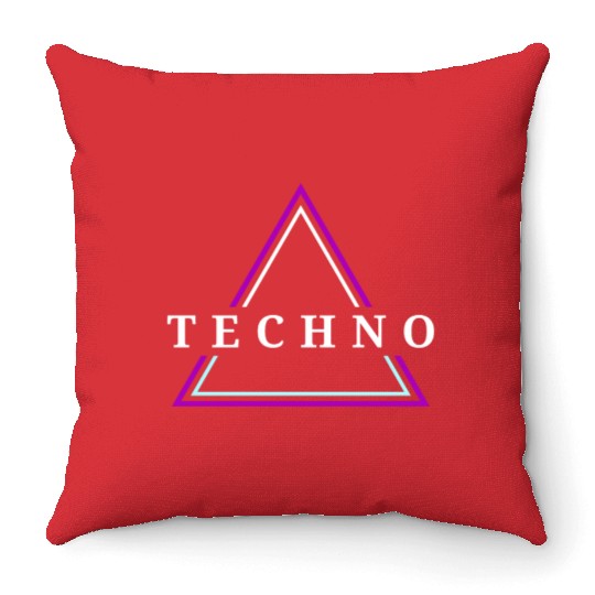 Techno House Party EDM Festival Goa Electro Rave Throw Pillows