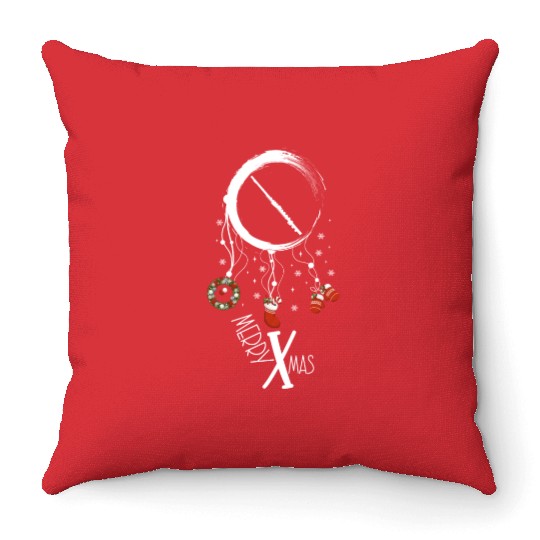 musical instrument dreamcatcher Christmas Clarinet Throw Pillows