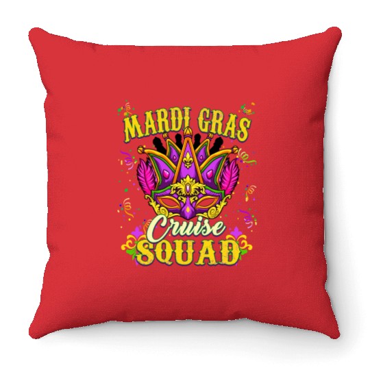 Mardi Gras Festival - Mardi Gras Cruise Throw Pillows