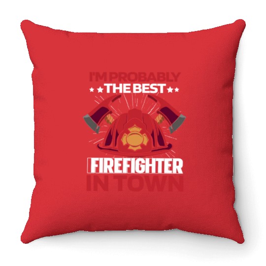 Firefighter Thin Red Line Helmet Throw Pillows