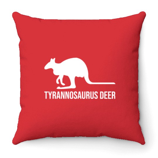 Funny Kangaroo Tyrannosaurus Deer Throw Pillows
