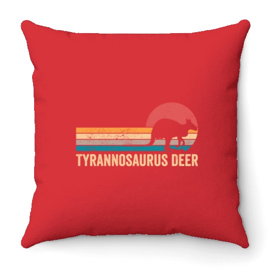 Funny Kangaroo Tyrannosaurus Deer Retro Throw Pillows