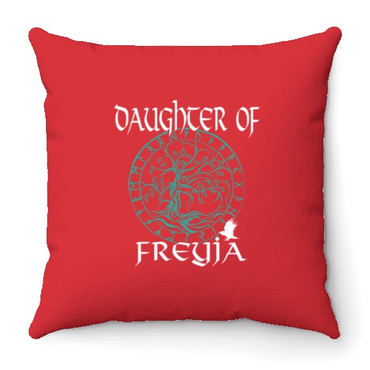Daughter Of Freyja Schildmaid Viking Throw Pillows