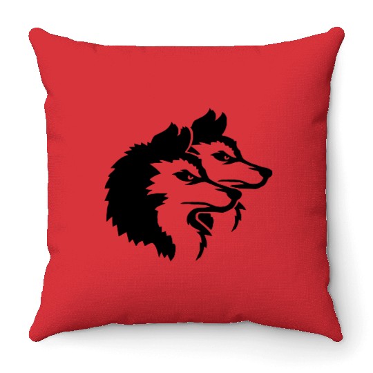 Alpha Wolf Pack Logo Throw Pillows