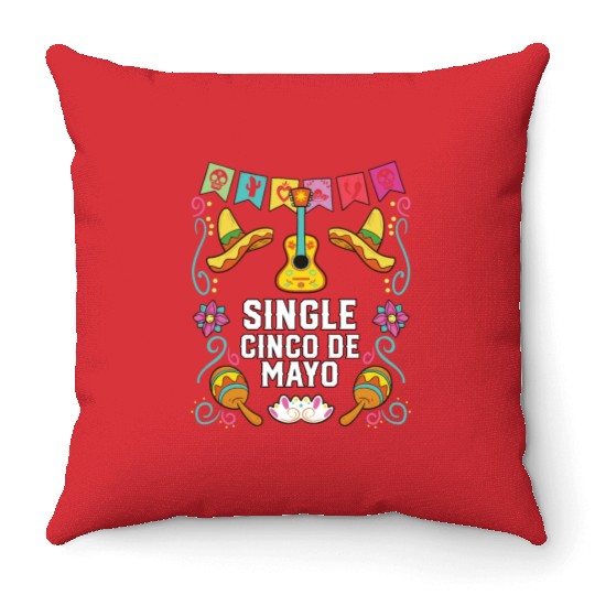 Single Cinco De Mayo Mexican Pride Mexico Country Throw Pillows
