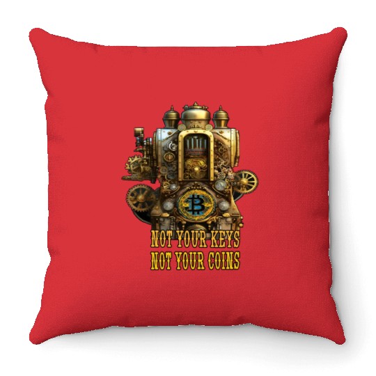 Not your keys not your coins Bitcoin hartwallet Throw Pillows