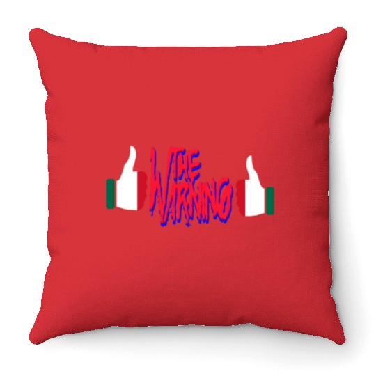 the warning band woman rock Throw Pillows