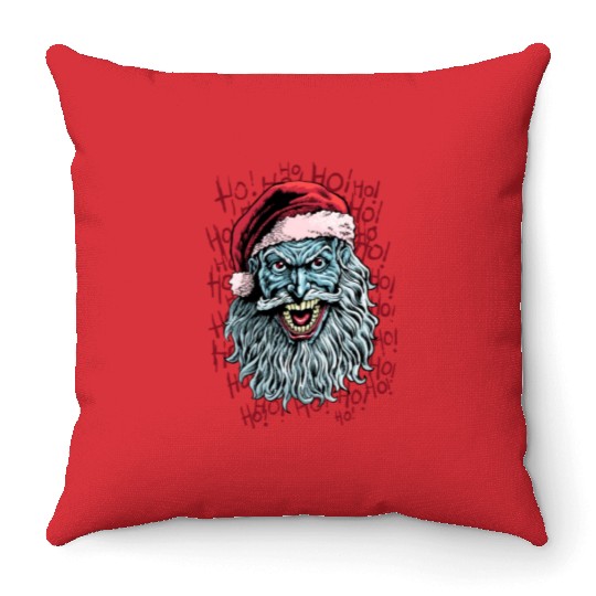 bad santa Throw Pillows