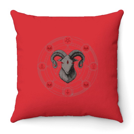 Satanic evil GOAT Design Throw Pillows