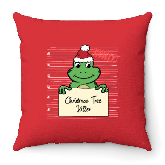 Frog christmas funny prison Throw Pillows
