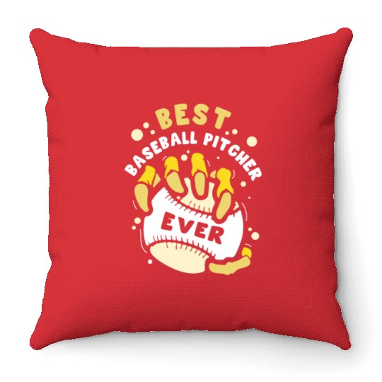 Best Baseball Pitcher Ever Hobby Player Sayings Throw Pillows