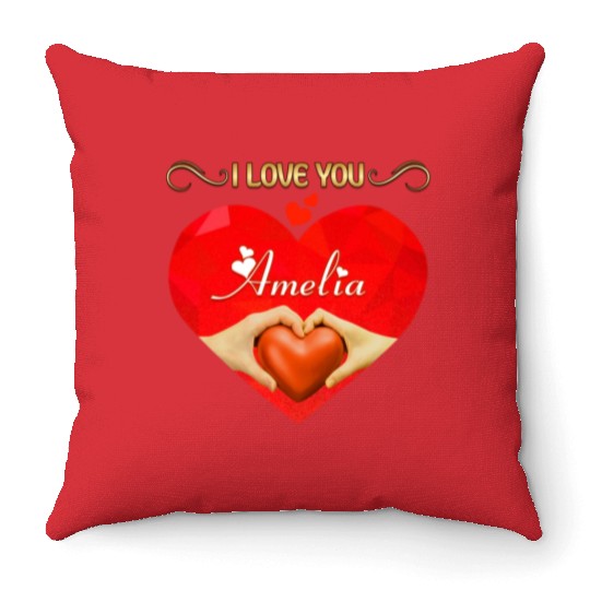 I love you Amelia Throw Pillows