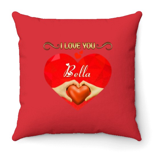 I love you Bella Throw Pillows