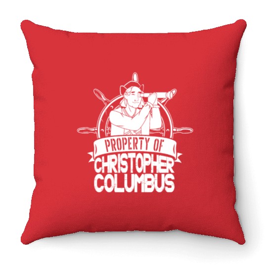 Columbus Day 1492 Helm Telescope Throw Pillows