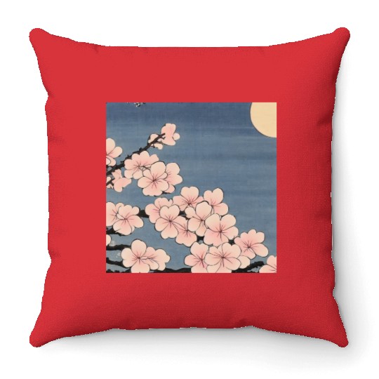 Ukiyo-e Sakura, Japanese Print Throw Pillows