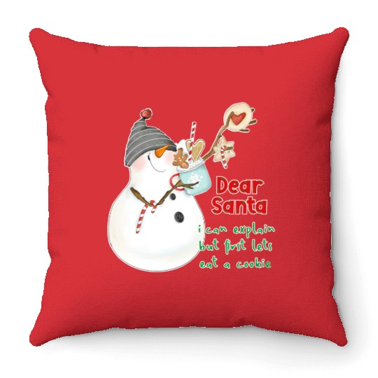 Dear Santa I can explain Throw Pillows
