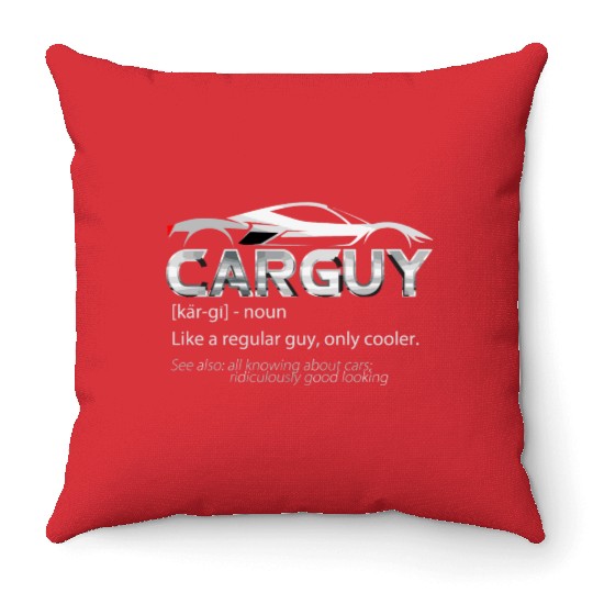 Car Guy Sport Car Lover Funny Car Mechanic Throw Pillows