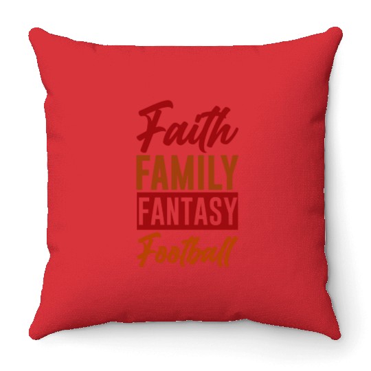 Faith Family Fantasy Football 4 Throw Pillows