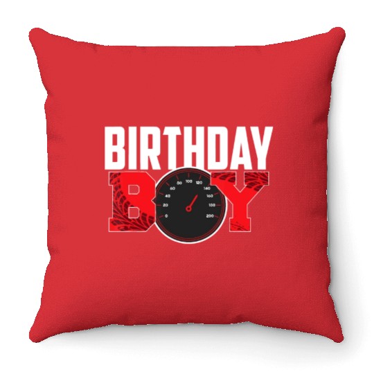 Birthday Boy Race Car Racing Car Driver Birthday p Throw Pillows