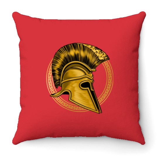 Gold Gladiator Sparta Greek Gym Workout Throw Pillows