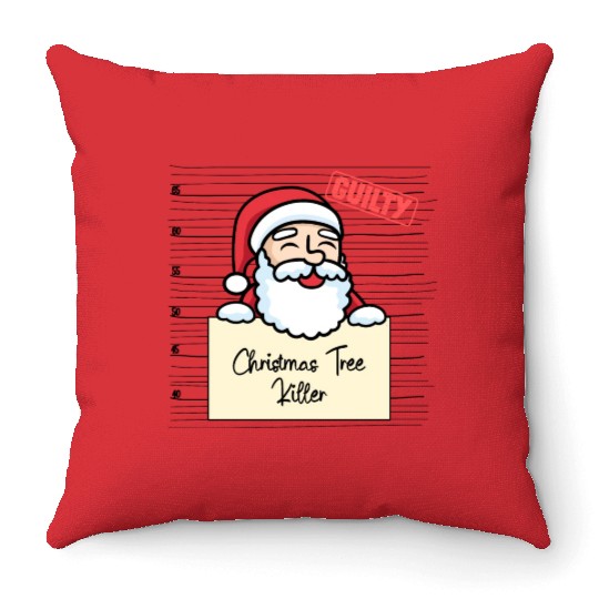 Santa Claus christmas funny prison Throw Pillows