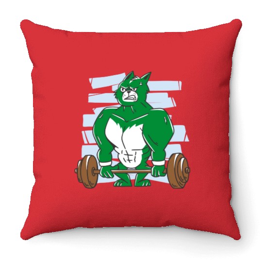 Pumping hulk. Gym Throw Pillows