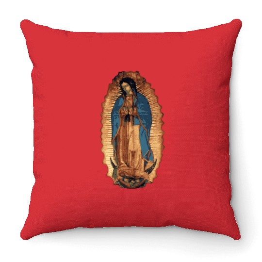 Our Lady Of Guadalupe Catholic Mary Image Throw Pillows
