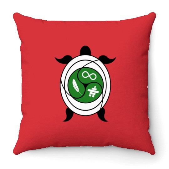 Turtle symbol for indigenous people of Canada Throw Pillows