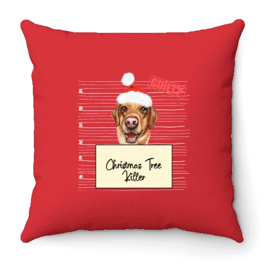 Labrador christmas funny prison Throw Pillows