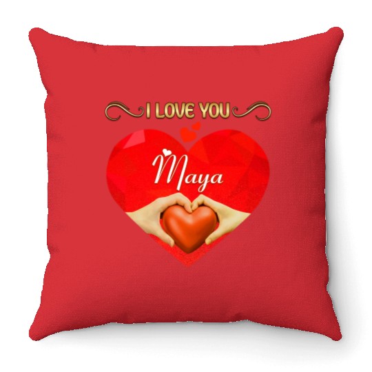 I love you Maya Throw Pillows