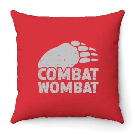 Combat Wombat For A Wombats Lover Throw Pillows